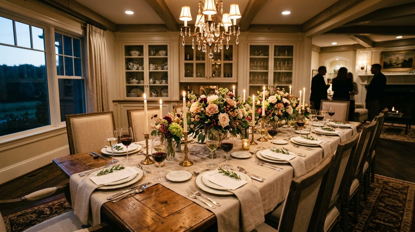 Sådan forberede du et elegant middag for familie og venner