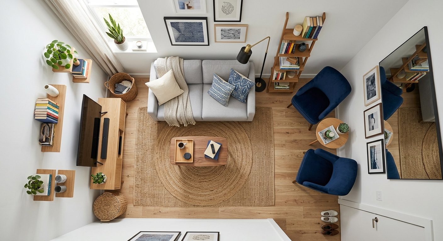 Sådan inddretter du et lille stue efter moderne design principper